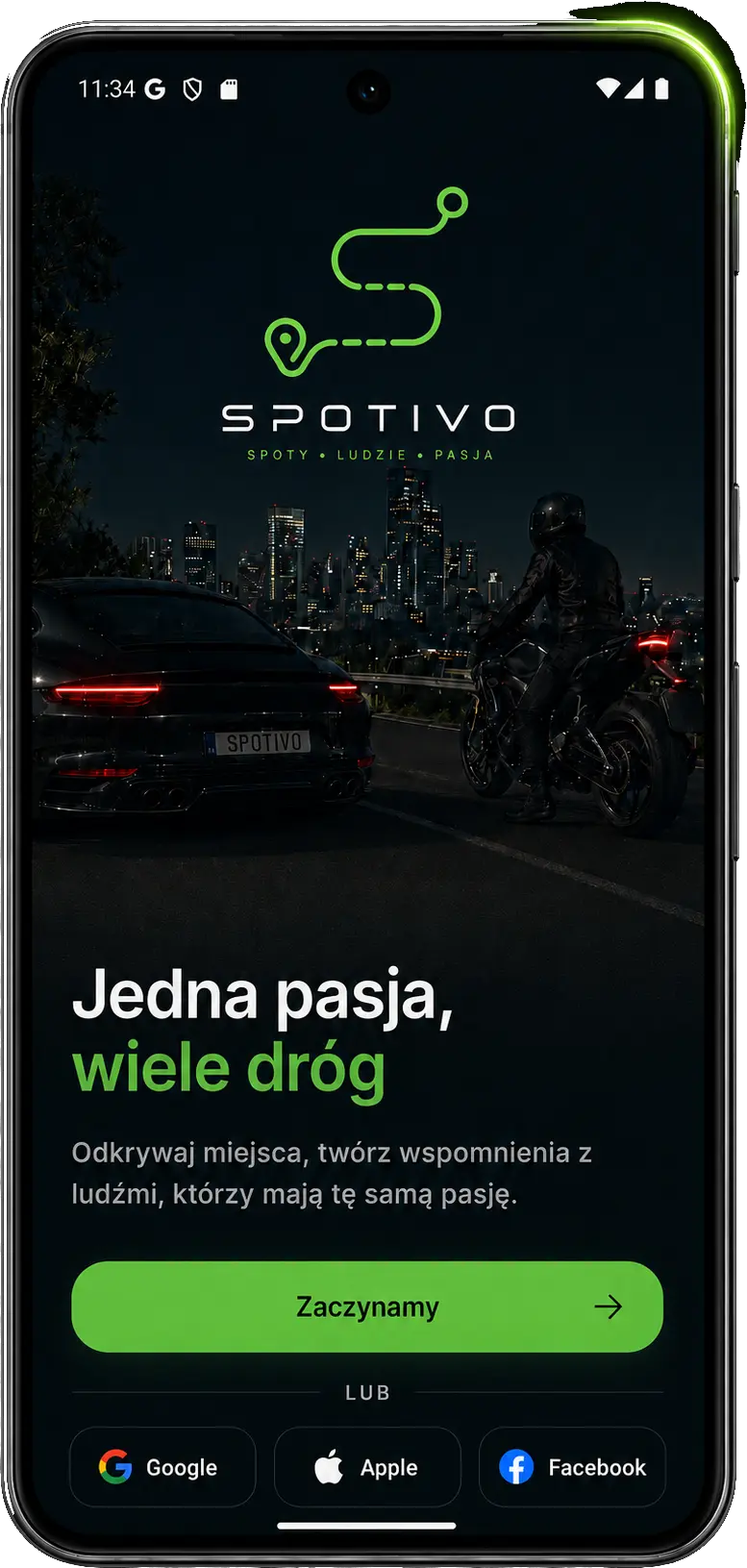 Spotivo - ekran powitalny